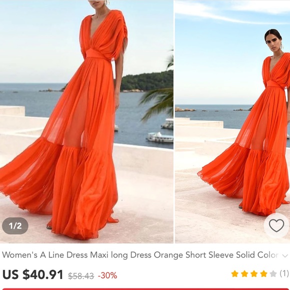 Orange maxi dress - Picture 2 of 2